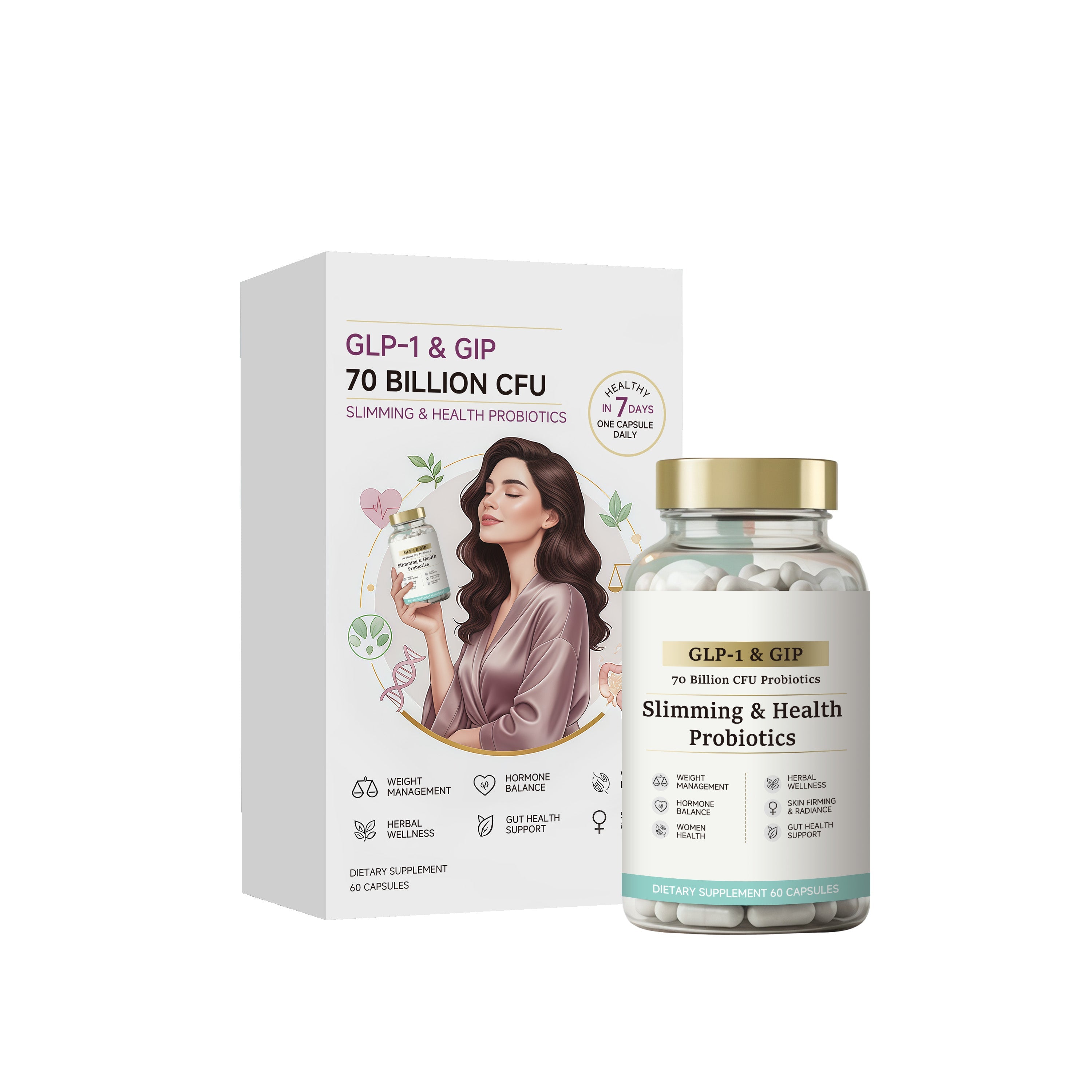 Boost Your Body Care with Probiotics, Collagen, and Nutrients for Private Health ,60capsules