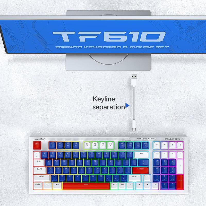 USB-C/Type-C Wired 98 Keys Keyboard and Mouse Combo