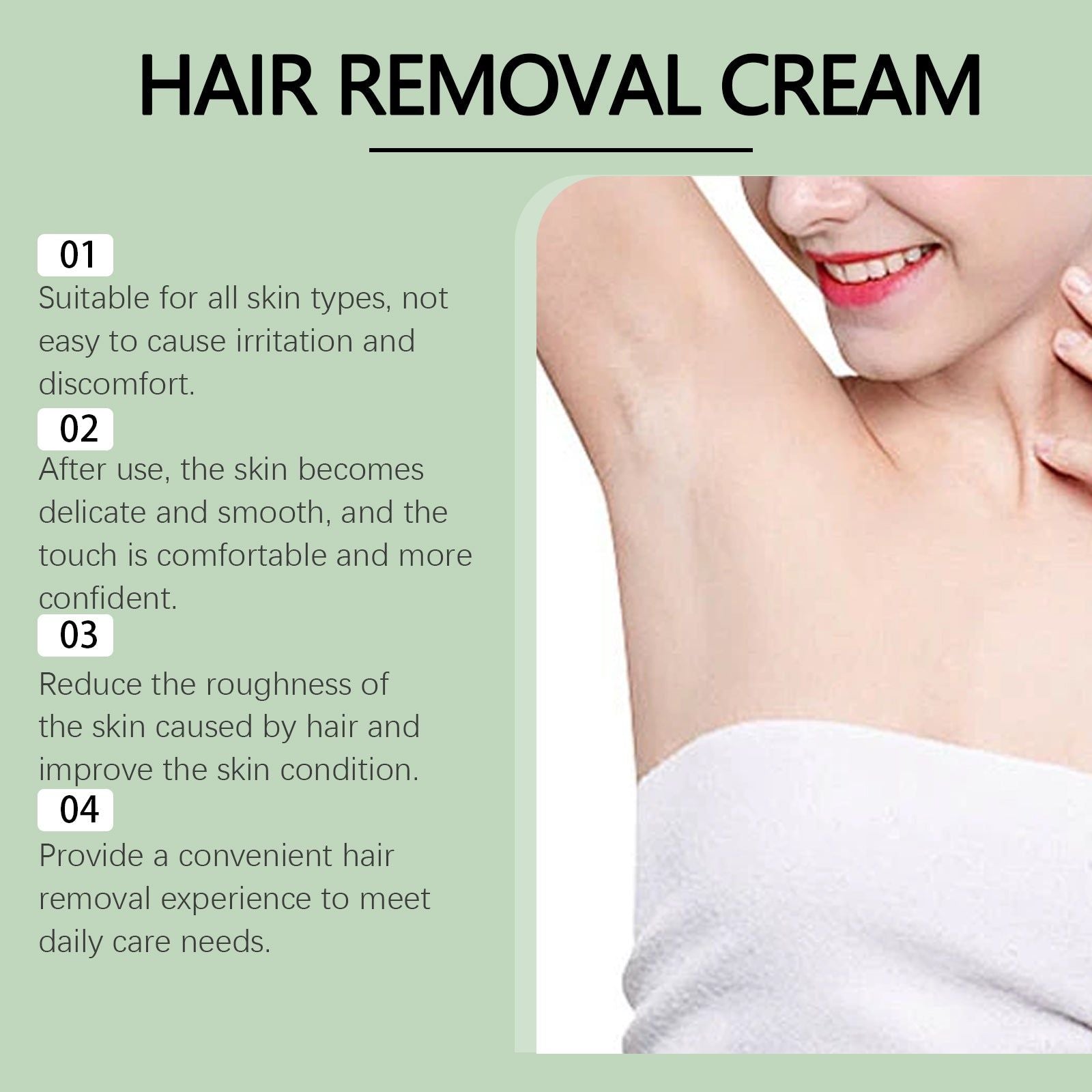 Aloe Vera Hair Removal Cream, Gentle Body Care, Moisturizes & Smooths Skin ,1 set