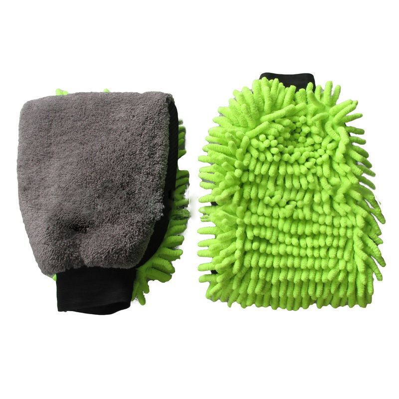 Double-Faced Car Wash Glove Chenille Microfiber Cleaning Pad Car Wax Detailing Brush