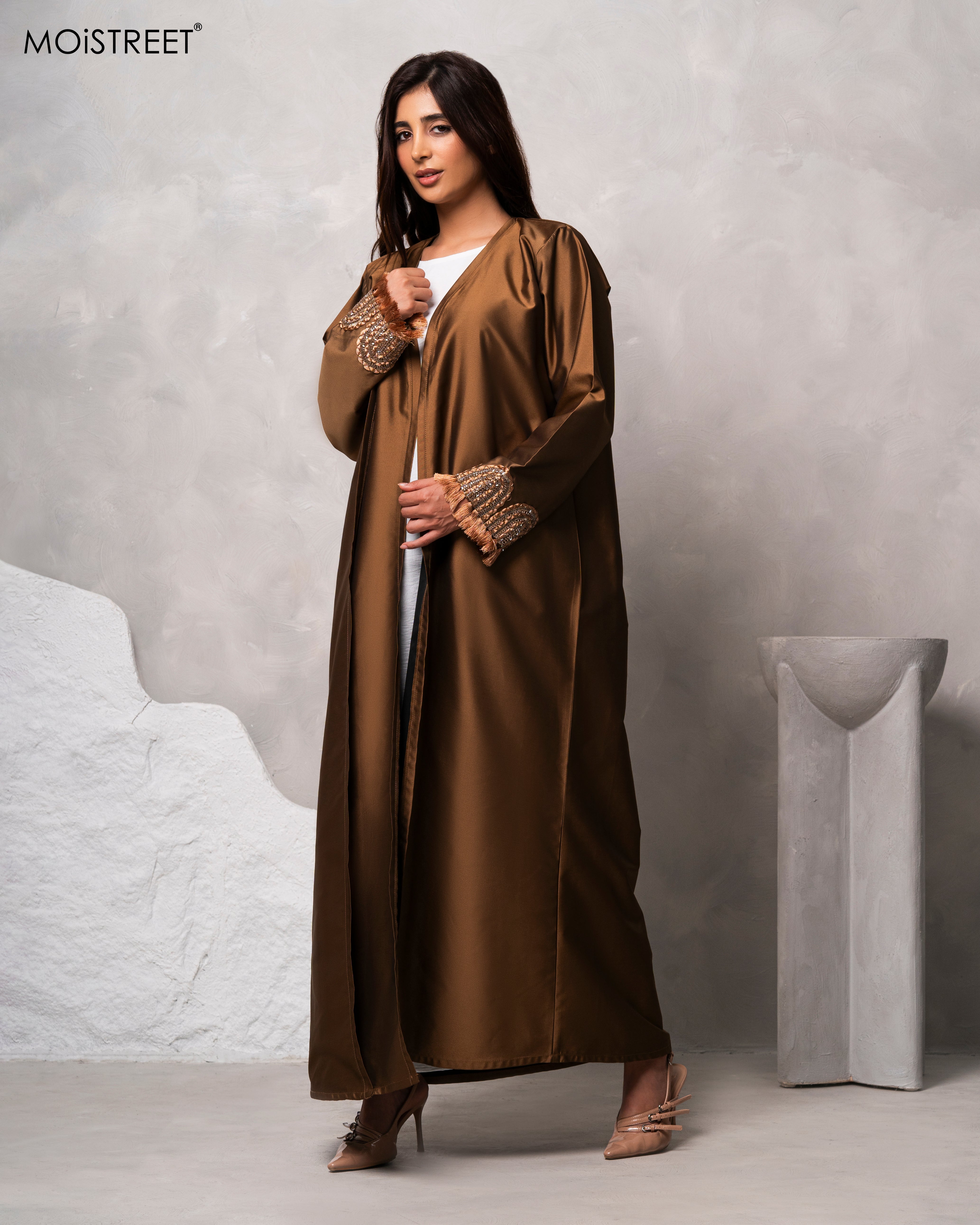 MOiSTREET Handmade Victoria Satin Abaya