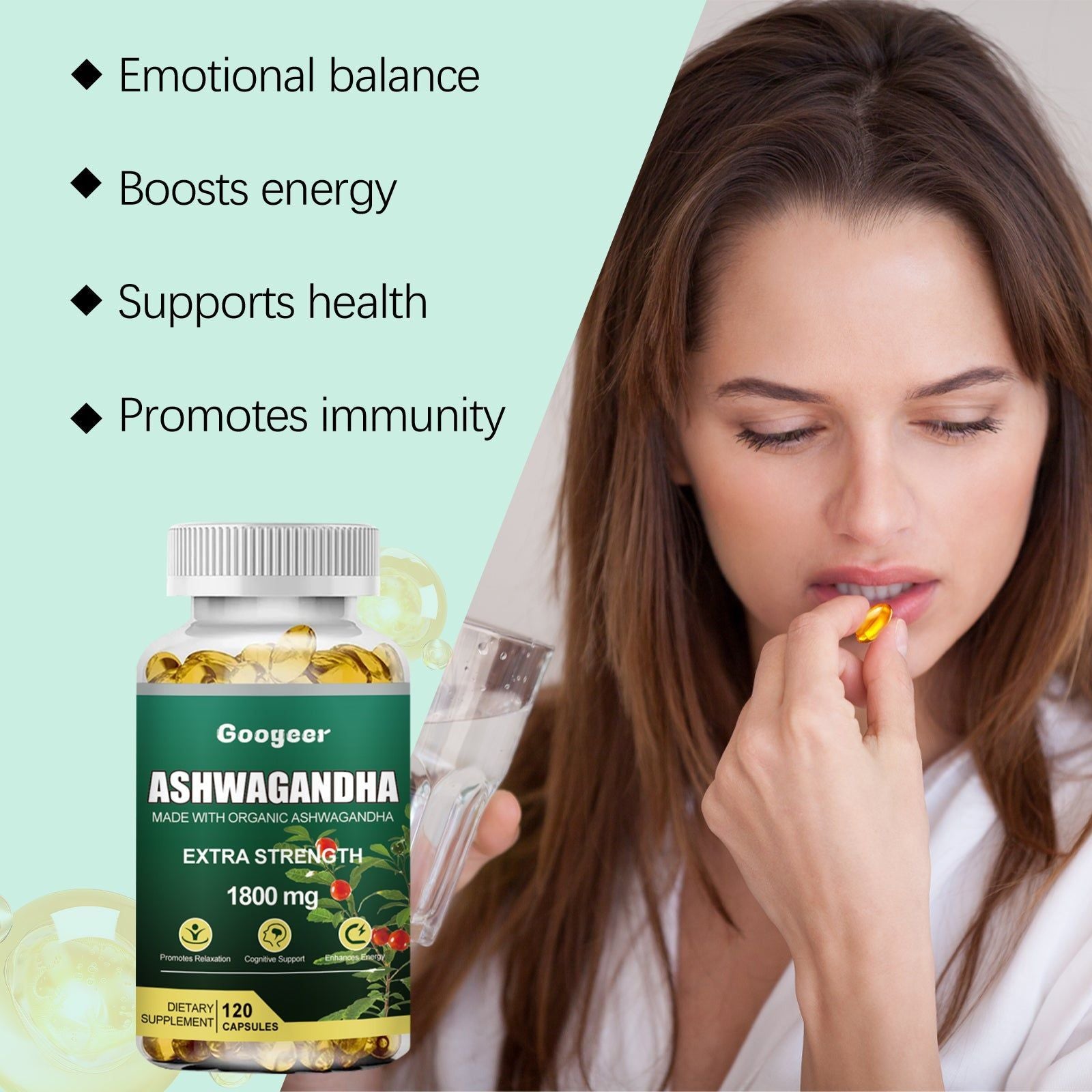 Body Care Supplement, Stress Relief, Immune Support, Daily Wellness ,120 capsules