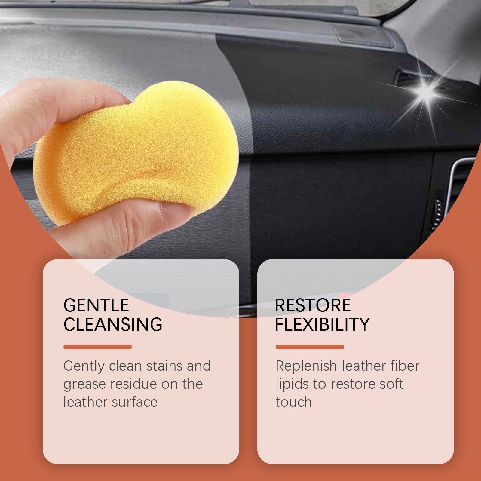Car Care Leather Reconditioning Cream, Nourishes and Protects Seats, Easy to Use ,1set