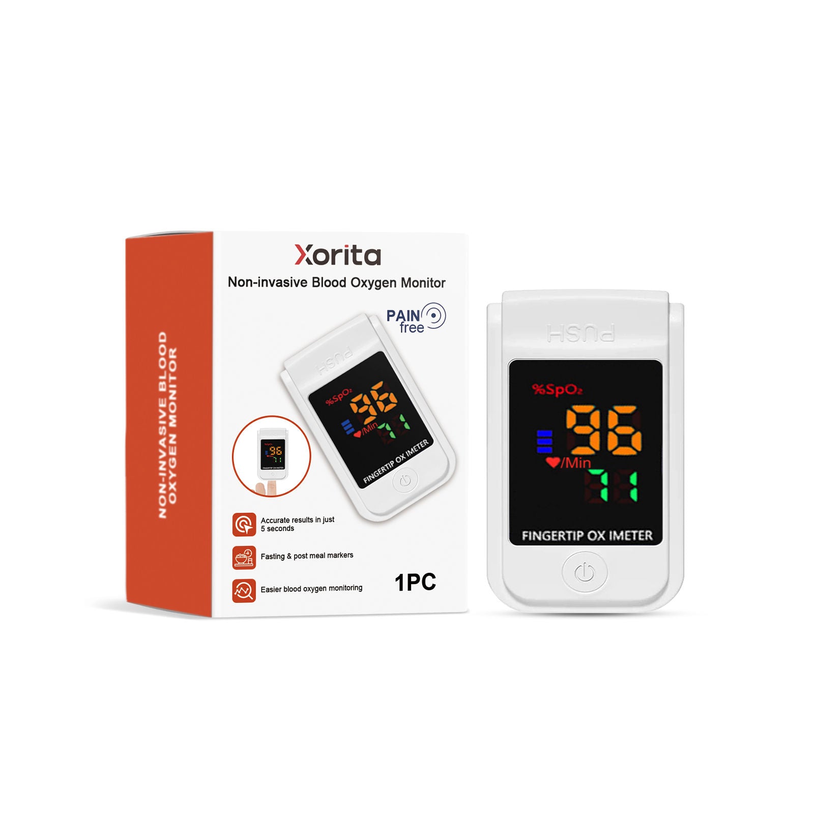 Body Care Device, Portable Finger Clip Monitor, Heart Rate, SpO2, Health Tracker ,1pcs