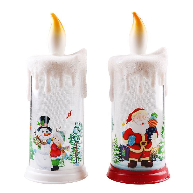 Santa Claus Night Light Christmas Decoration Simulation Flame Candle LED Lamp