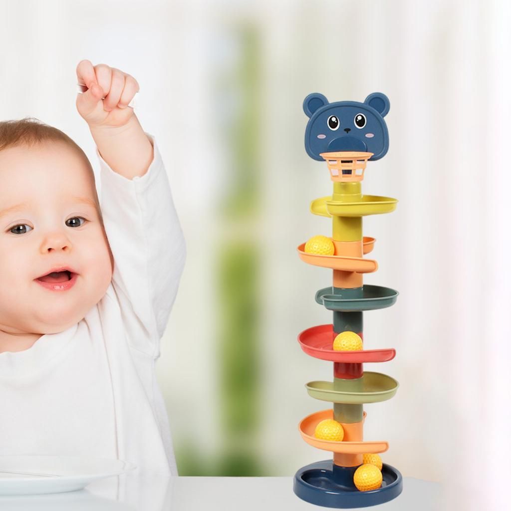 Rolling Ball Ramp Toy Spinning Tower Ball Activity Toy Educational Game Baby Toddler Gifts