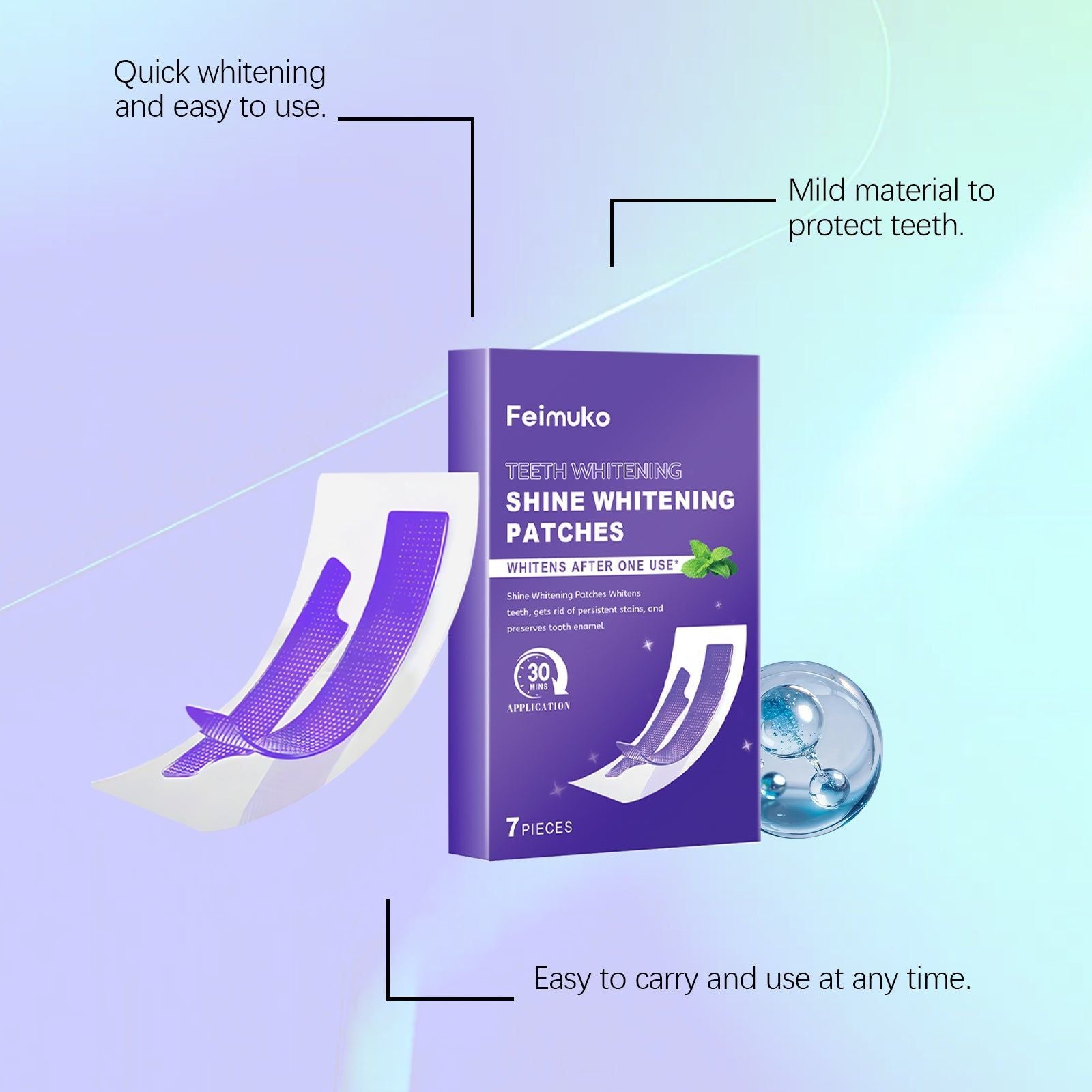 Brighten Your Smile with Gentle Dental Strips, Daily Teeth Whitening, Fresh Breath ,7 pieces