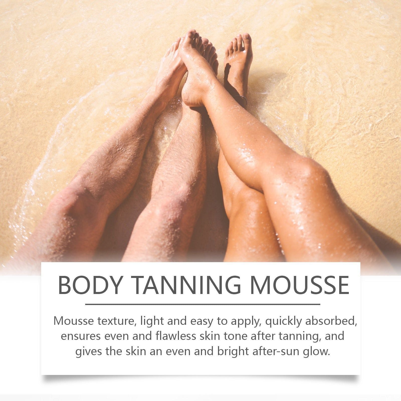 Black Body Mousse Tanning Bronzer, Improve Skin Tone, Hydrating, Natural Glow ,100ml