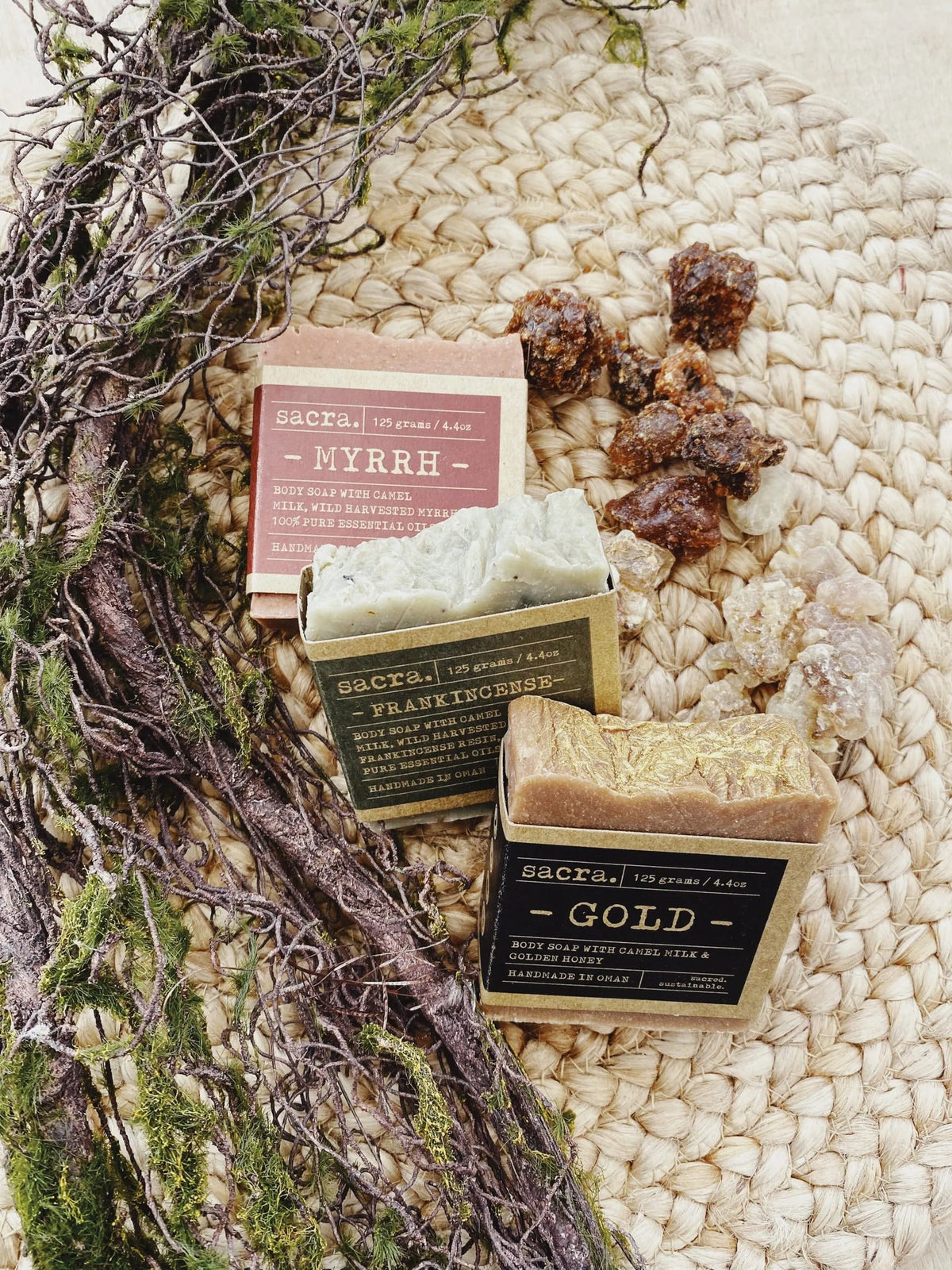 3 Piece Sacred Soap Gift Set – Gold, Frankincense &amp; Myrrh