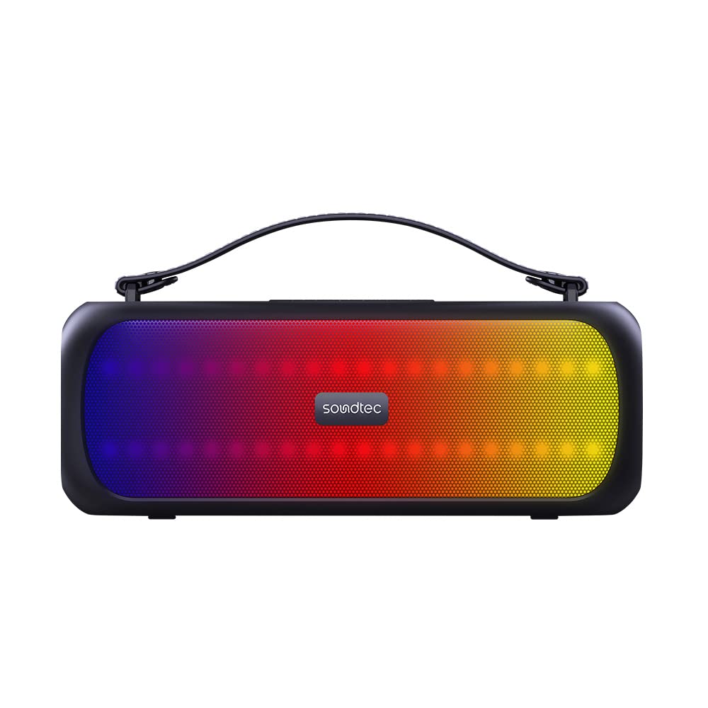 Porodo SOUL Soundtec Basic Bluetooth Speaker with RGB, 15W, IPX5 Water Resistant, Black