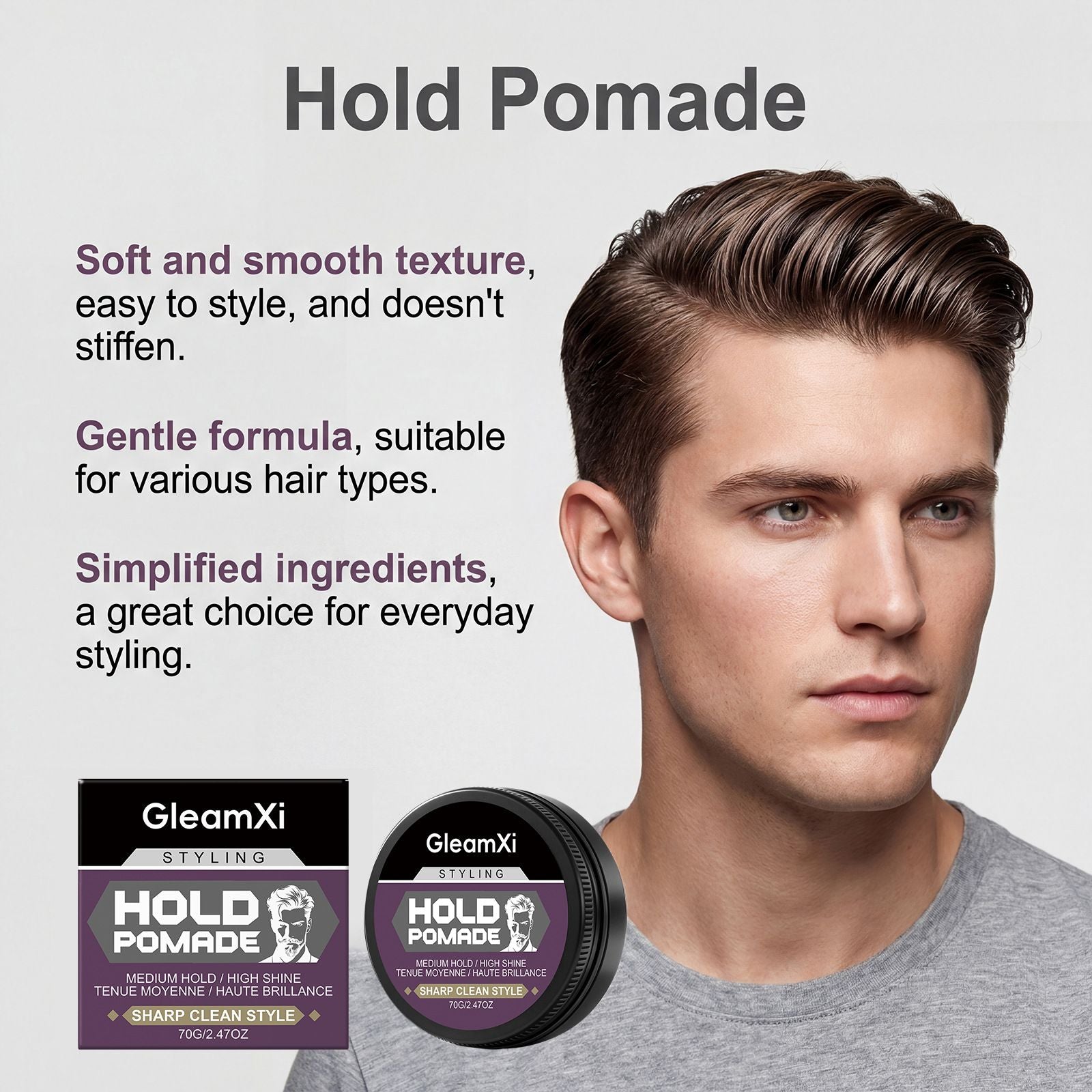 Hair Styling Wax Lightweight Flexible Hold 70g