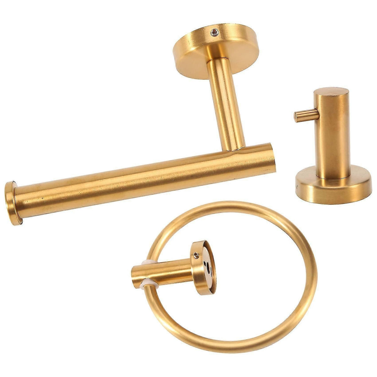 Bathroom Hardware Accessories Set 3-piece Gold Brushed Bathroom Hardware Sets Modern Towel Ring Rob