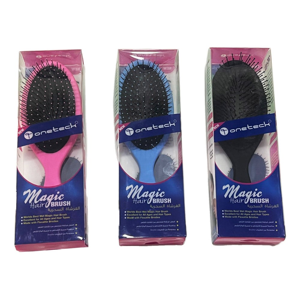 Onetech Magic Hair Brush, Assorted Color Pink, Blue, Black, 1pc