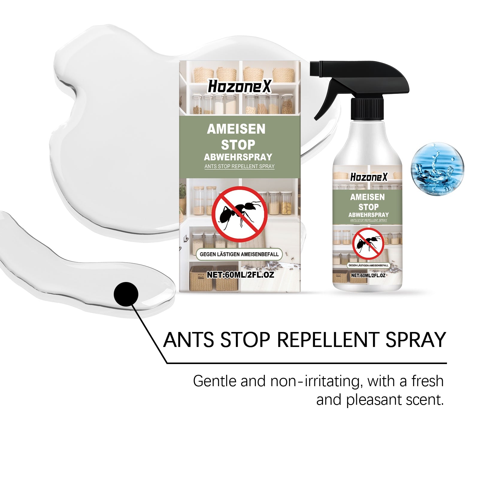 Ant Repellent Spray, Household Cleaning, Eco-Friendly, Pest Control, Safe & Effective ,60ml