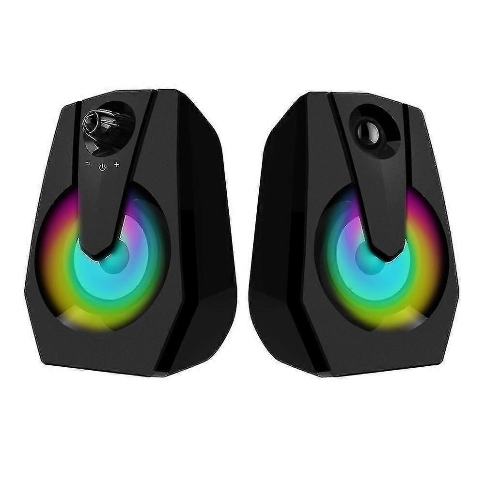 Pc Gaming Led Speakers Surround Sound System Loud Deep Bass Usb Wired Pc Laptop Computer Desktop Speaker