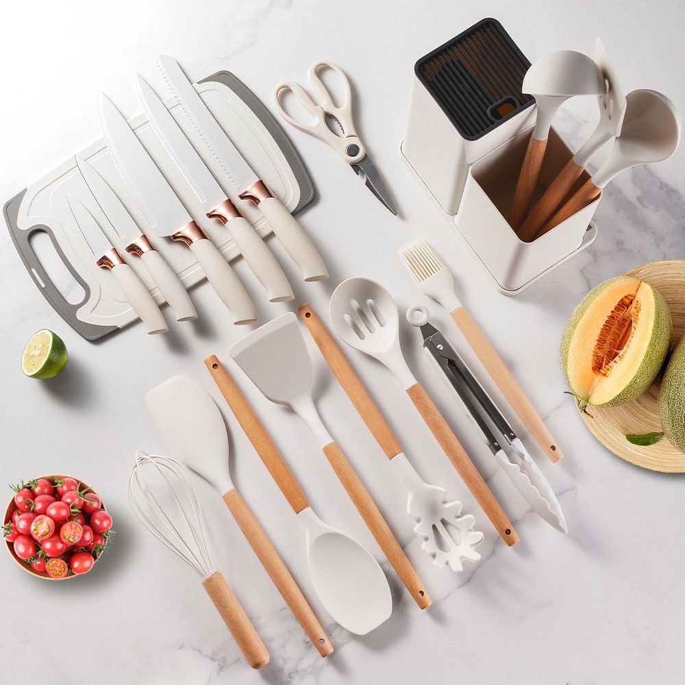 19-Piece Silicone Kitchen Utensil Set