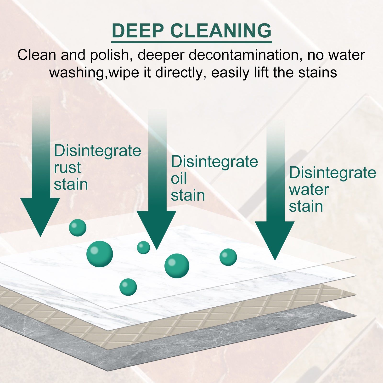 Deep Decontamination Stone Cleaner, Effective Tile Polishing, Remove Stubborn Dirt Safely ,100ml
