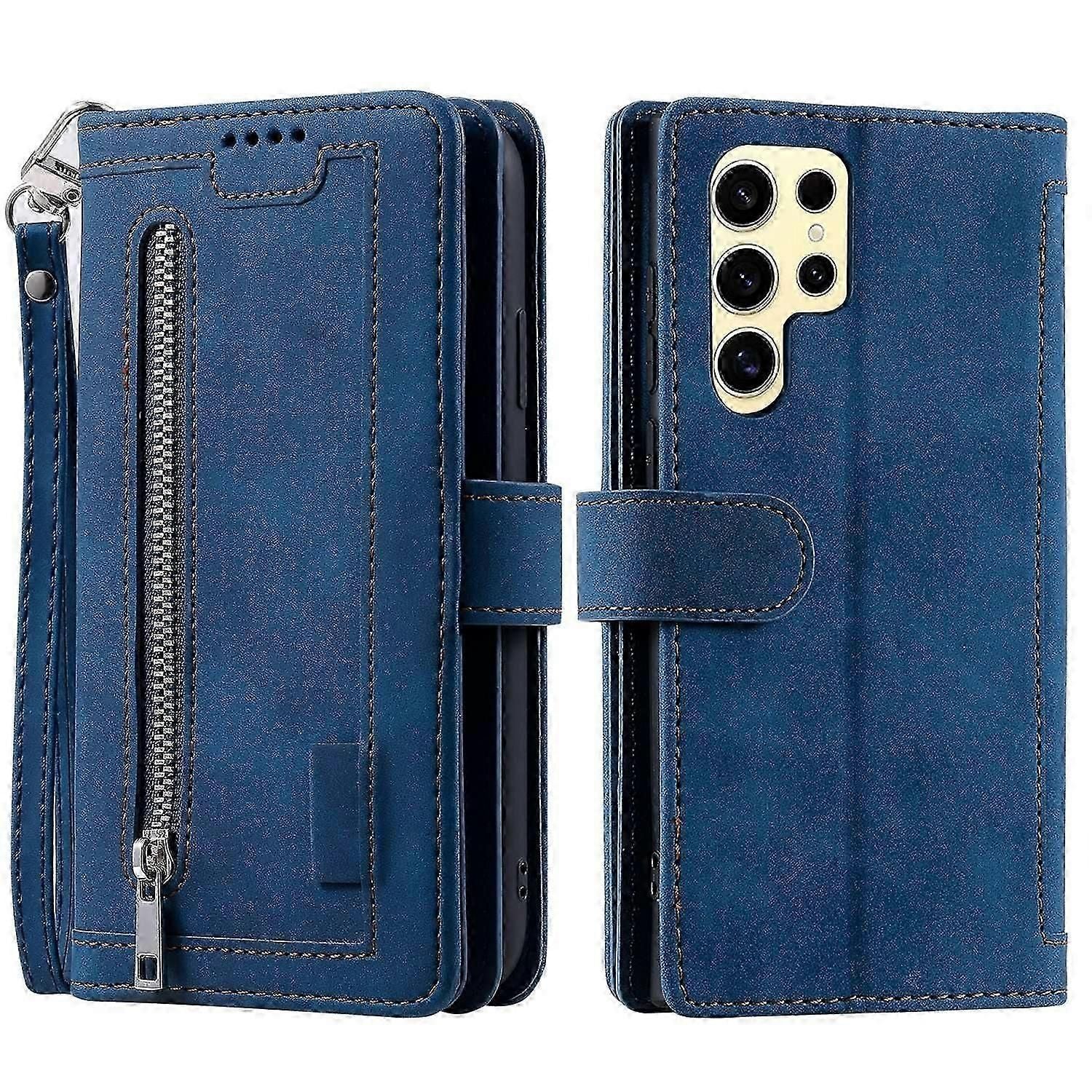 Wallet Case Compatible with Samsung Galaxy S25 Ultra - PU Leather Cover with 9 Card Slots & Magnetic Closure