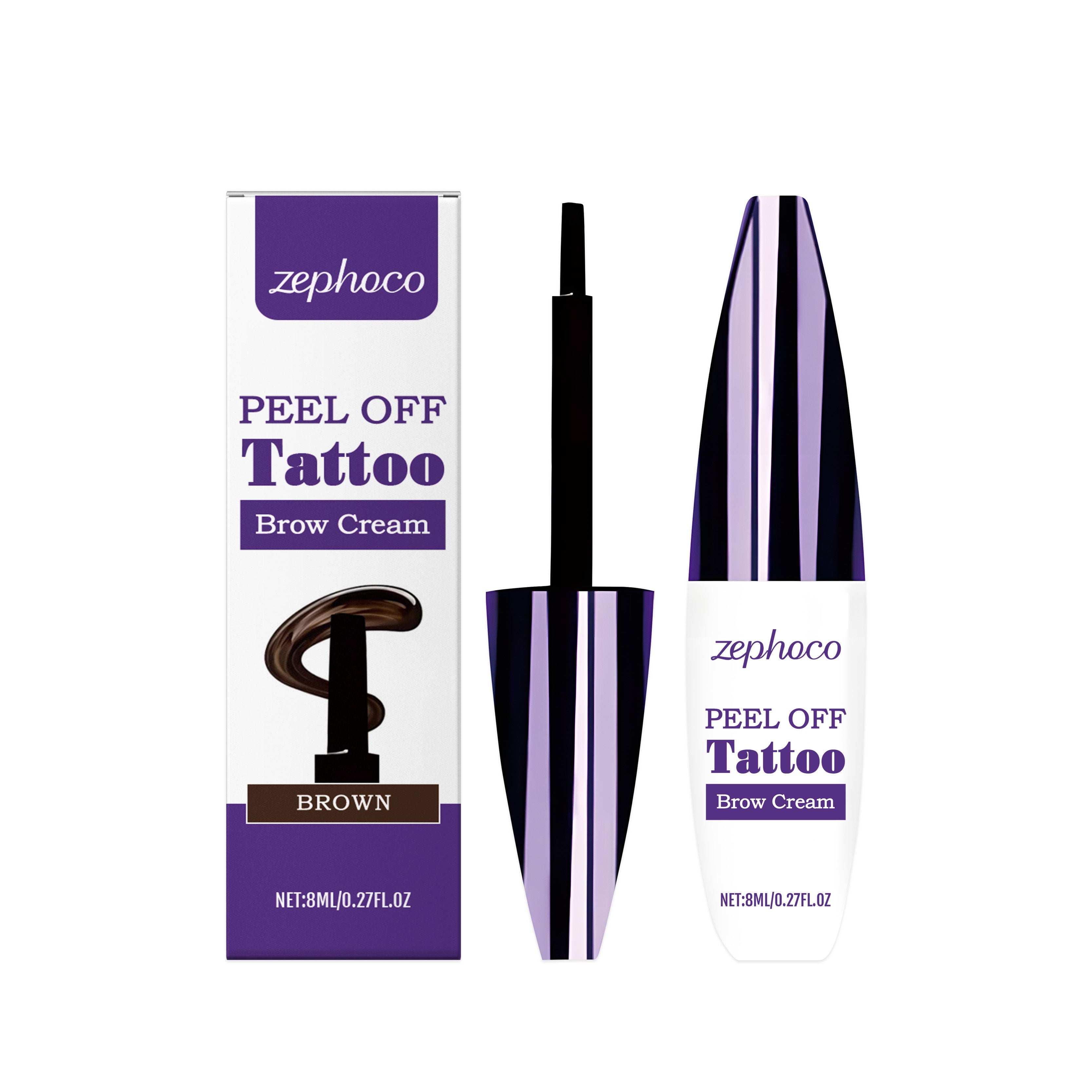 Brown Liquid Eyebrow Pencil, Long-Lasting, Natural Face Makeup, Smudge-Proof ,8ml