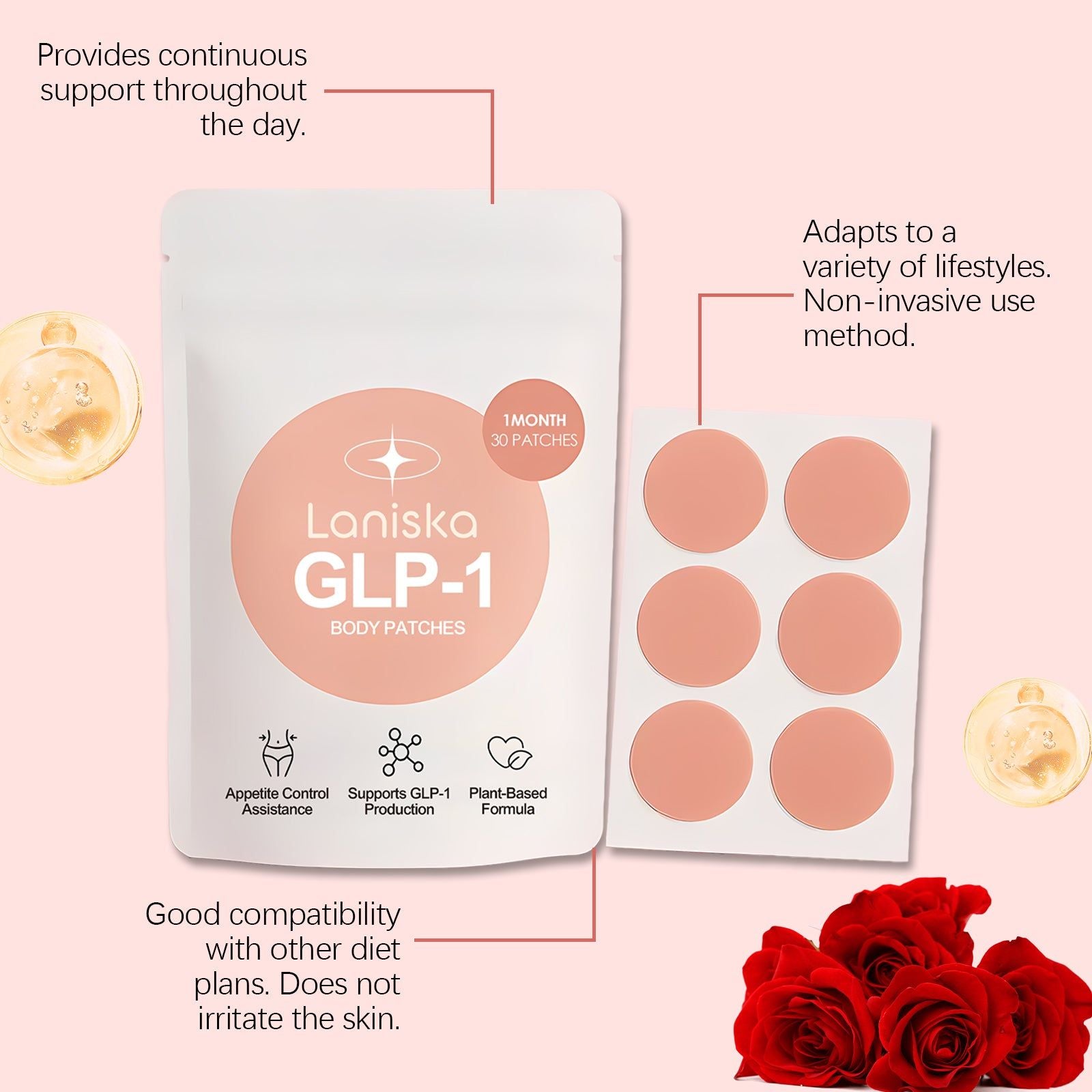 Body Care Patches, Skin Line Protection, Weight Management, Easy to Use ,30pcs