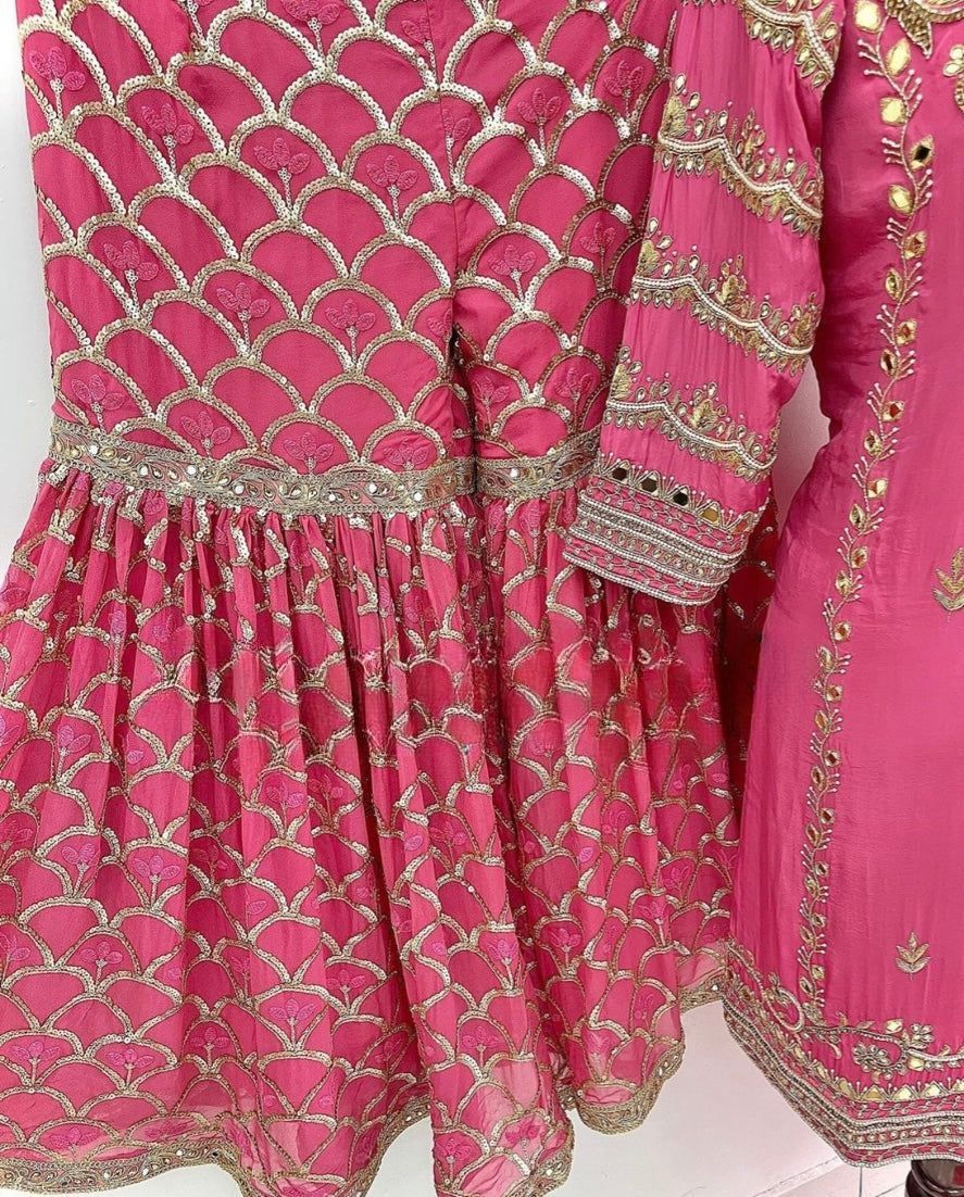 Fab Zone Women's Sharara Dupatta Set With Kurti Design