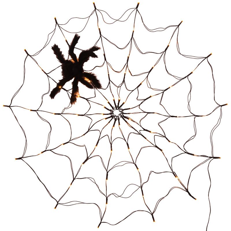 Spider Web Light Halloween Tree Fence Hanging LED Lamp Festival Decoration Night Light