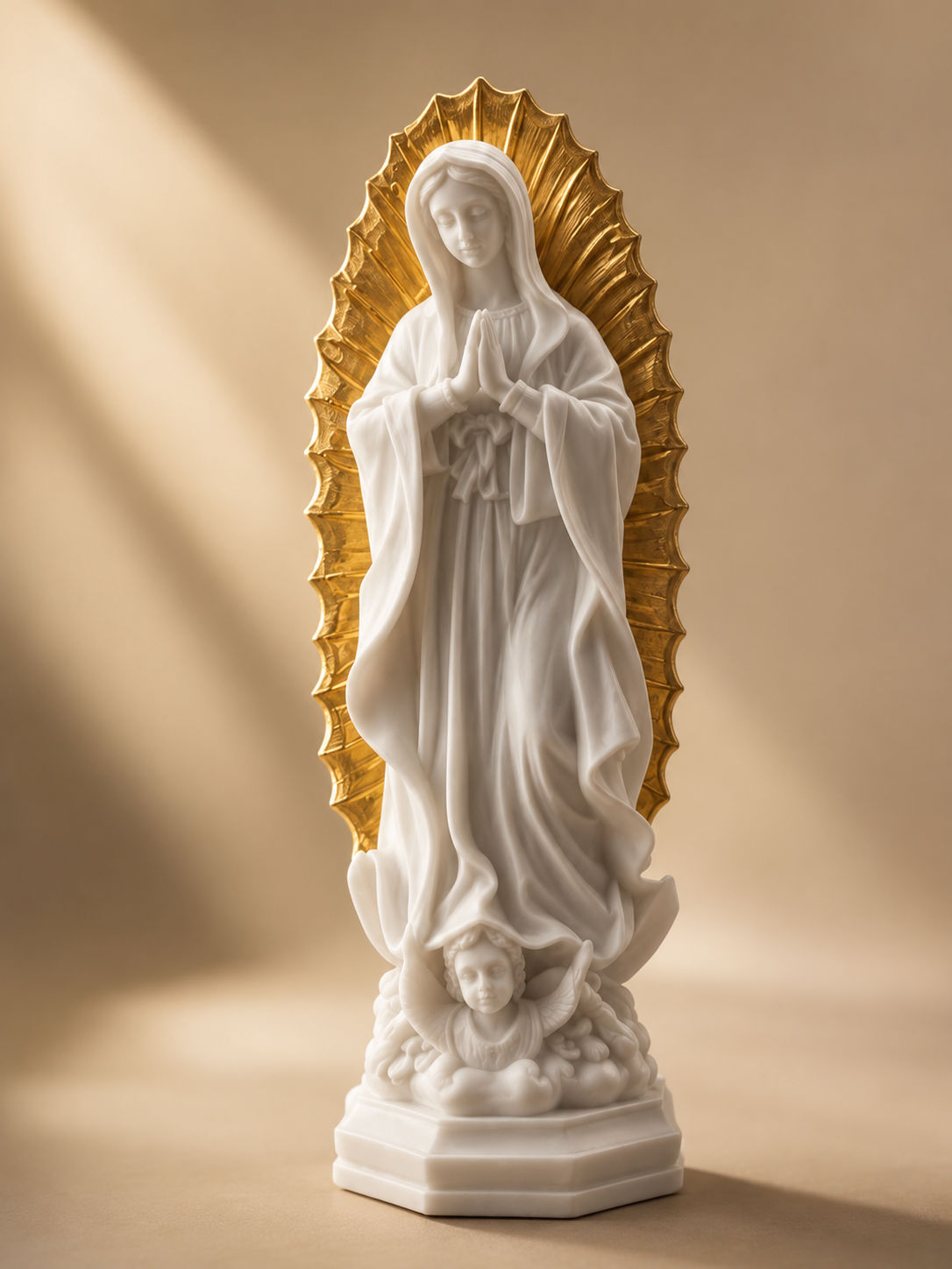 Antique Arch Virgin Mary Porcelain Statue – 15cm