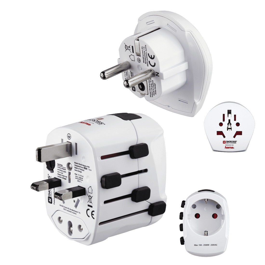 HAMA 128200 WORLD TRAVEL ADAPTER PLUG, 3 PINS