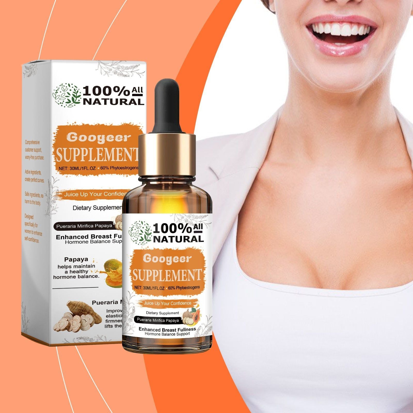 Boost Energy and Body Care with Pueraria Mirifica Papaya Supplement for Women ,30ml