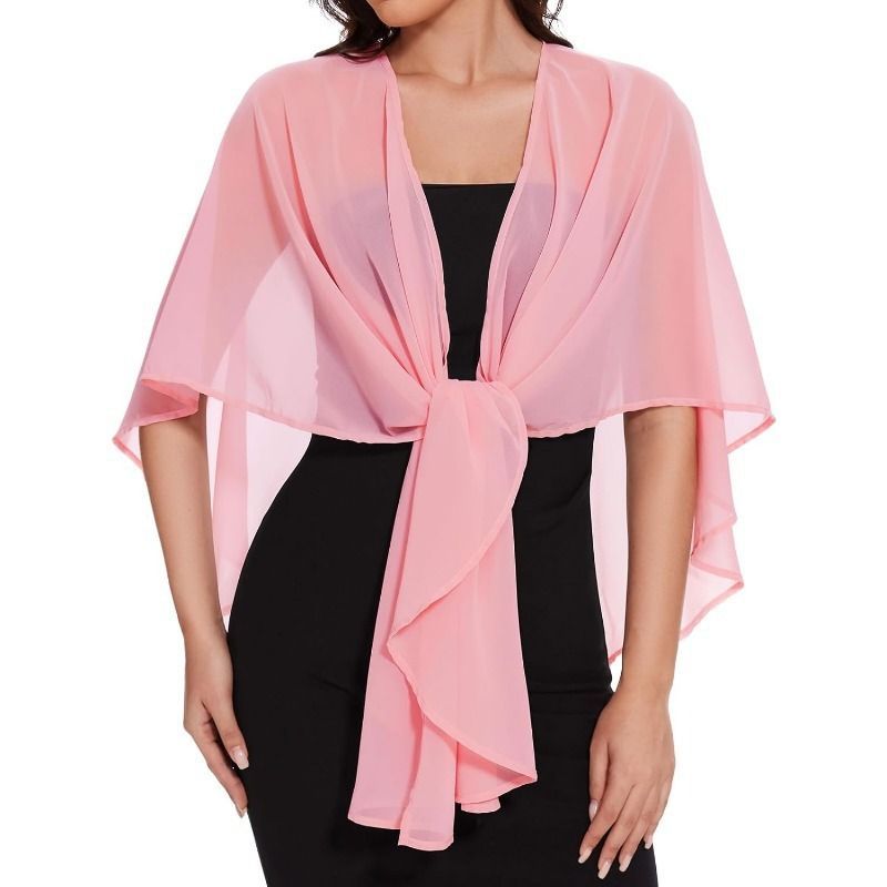 Dark Green Chiffon Shawl Wrap Poncho for Evening Dress
