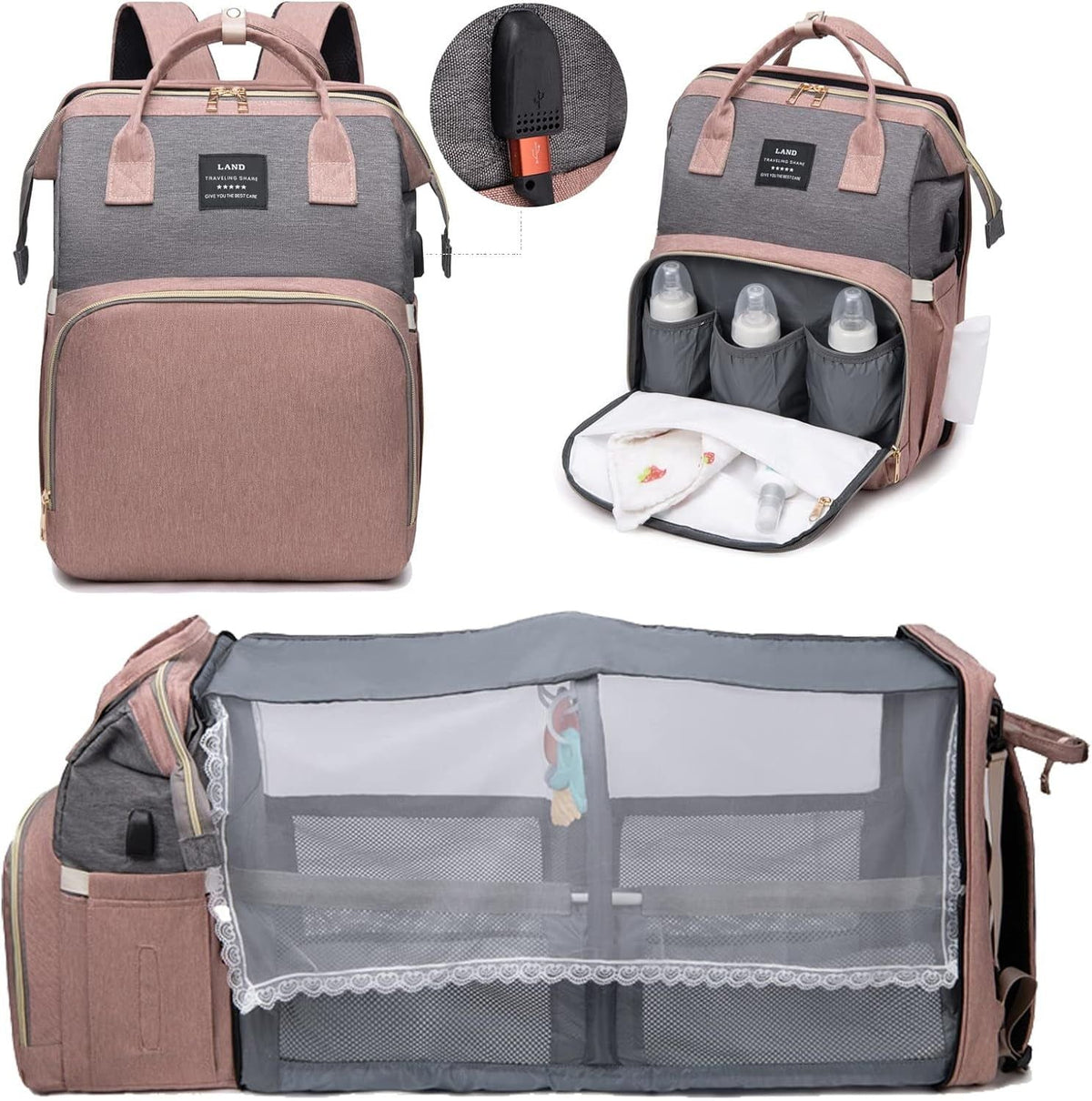 Diaper Bag Backpack Baby Diaper Bags Multifunctional Travel Diaper Waterproof Backpack