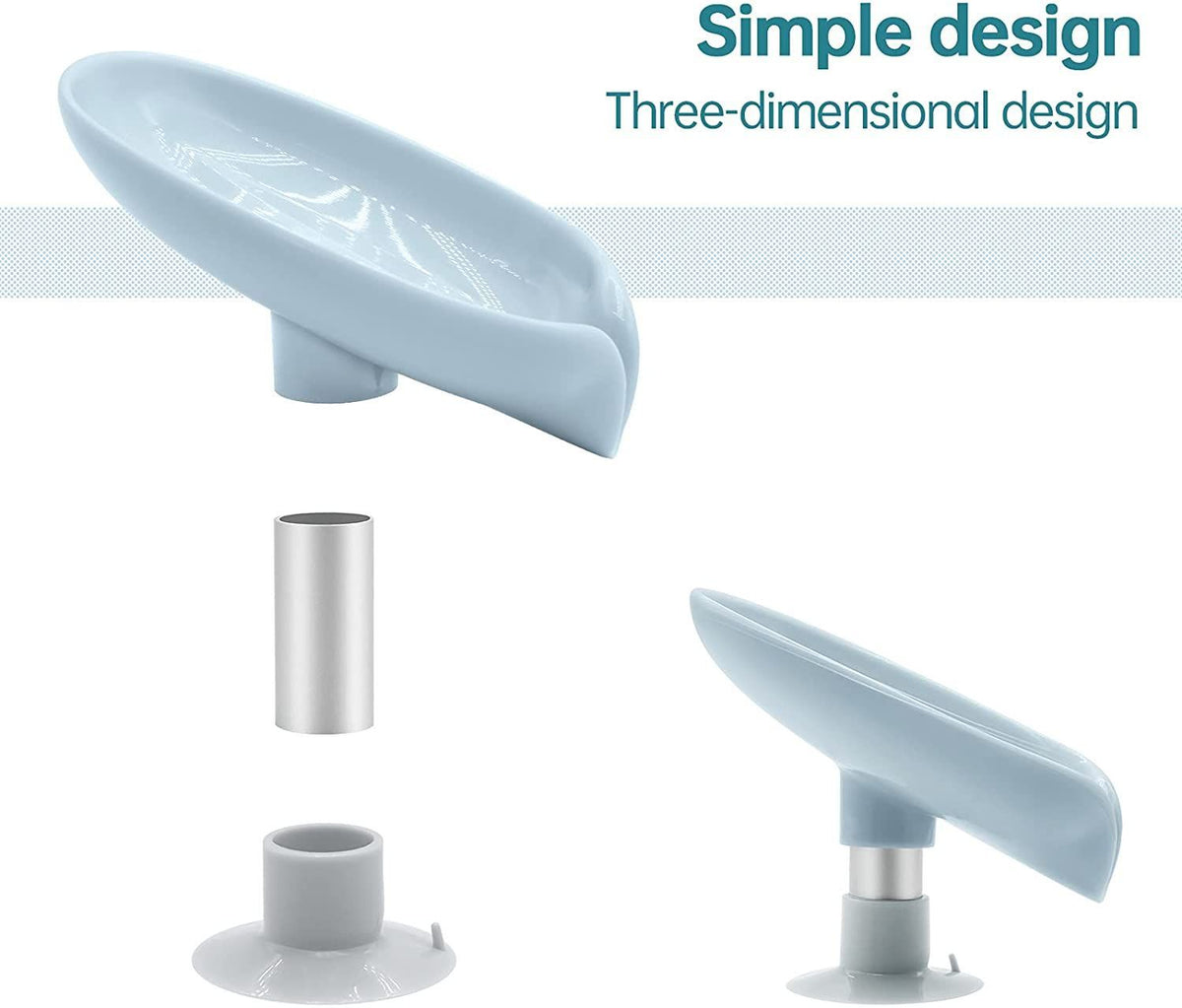 Bar Soap Holder Self Draining Soap Dish with Suction Cup Bathroom Soap Box Tray