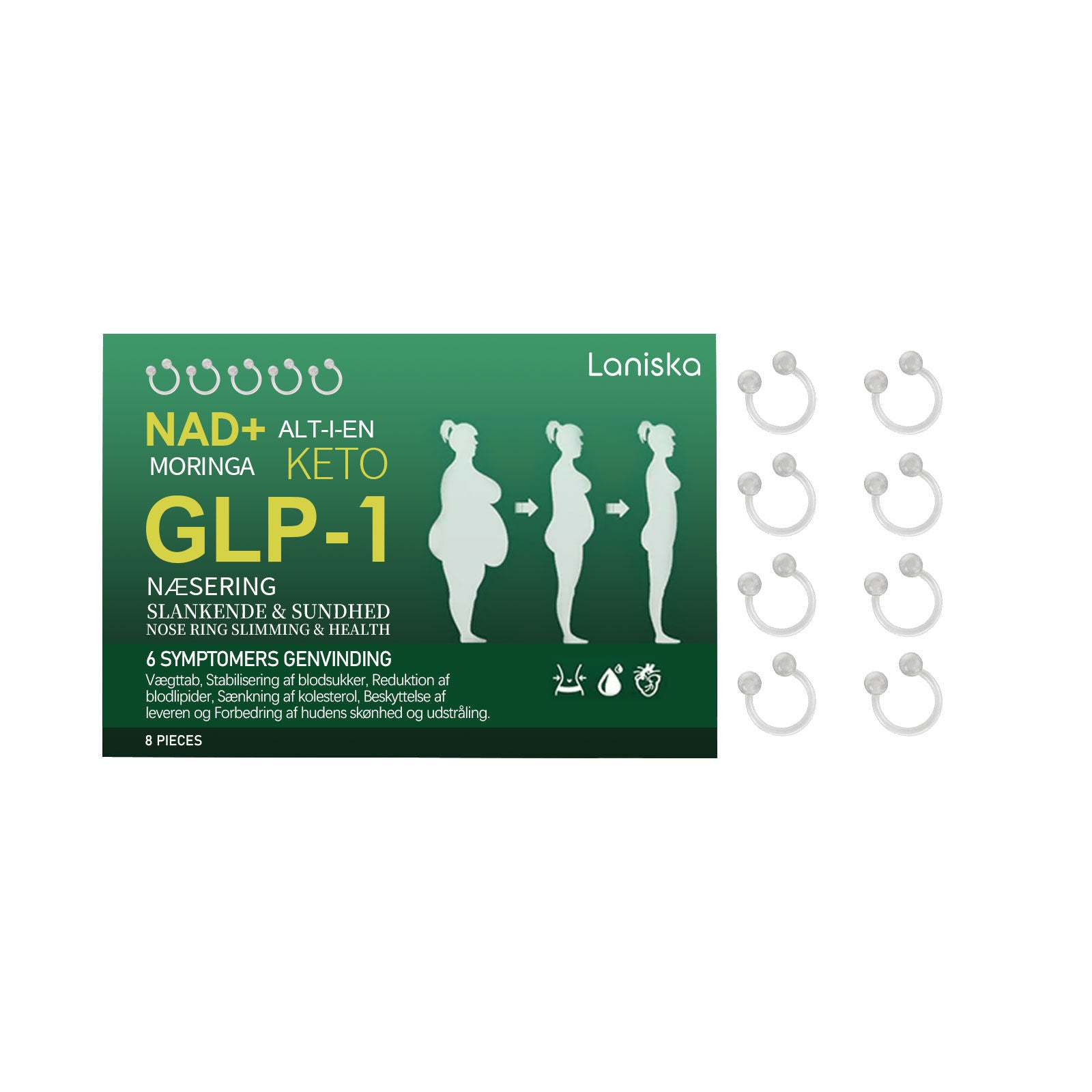 Body Care Nose Ring, Gentle, Comfortable, Boost Blood Circulation, Rejuvenate Skin ,8pcs