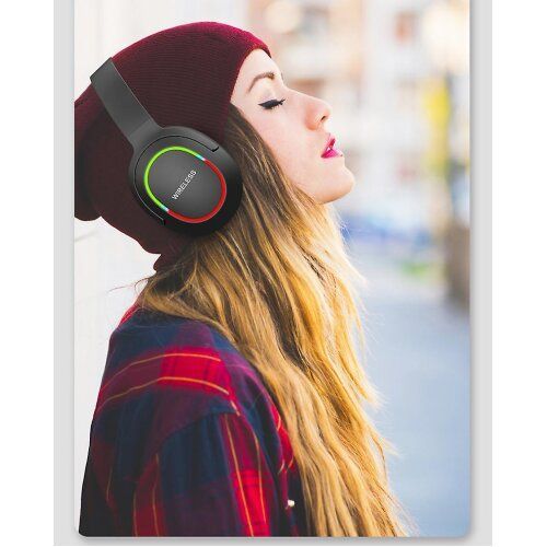 Led Wireless Headphones Stereo Low Latency Gaming Earphones With Microphone
