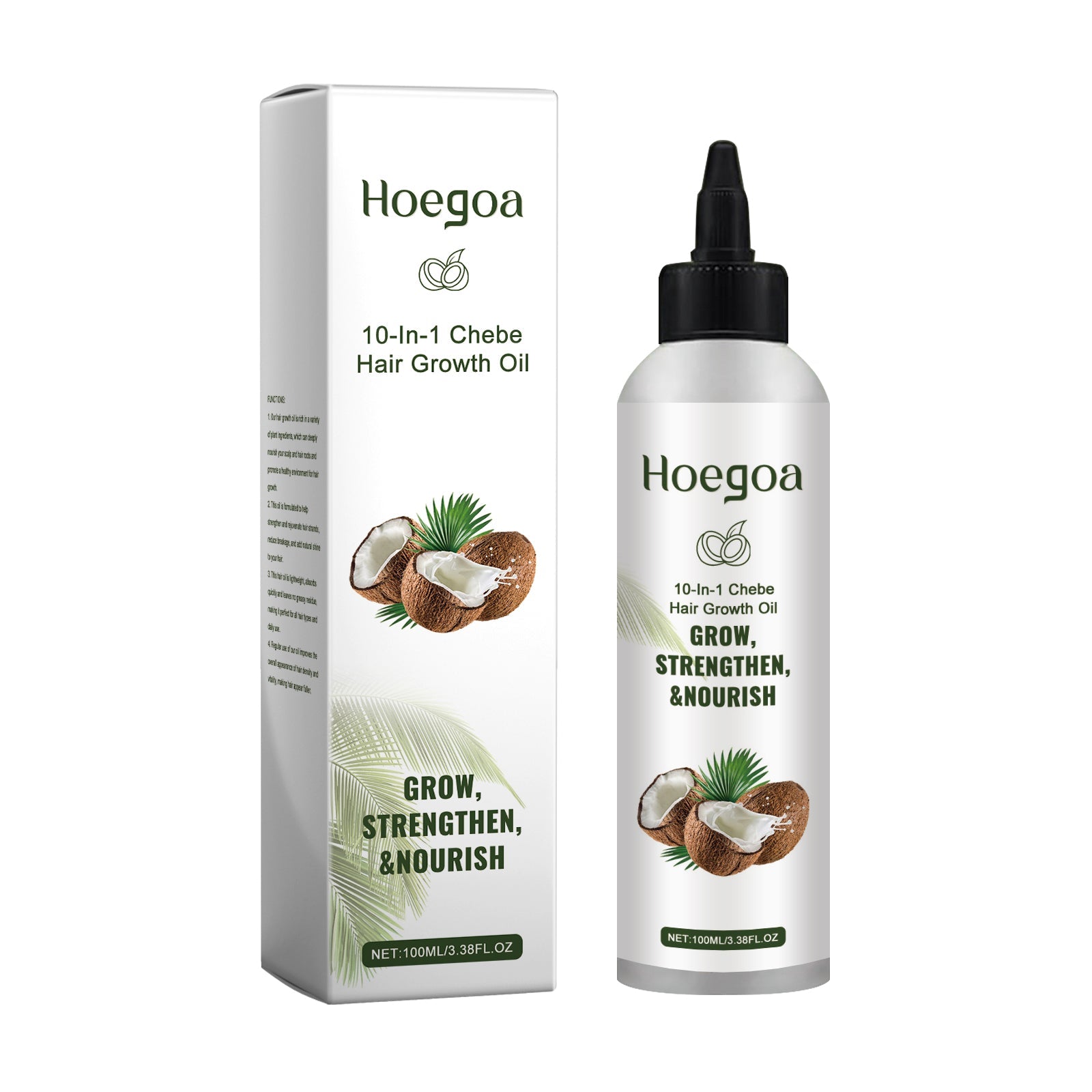 Coconut Hair Care Oil, Nourishes Dry Hair, Repairs Damage, Soft Glossy Hair, Natural Plant Essence ,100ml