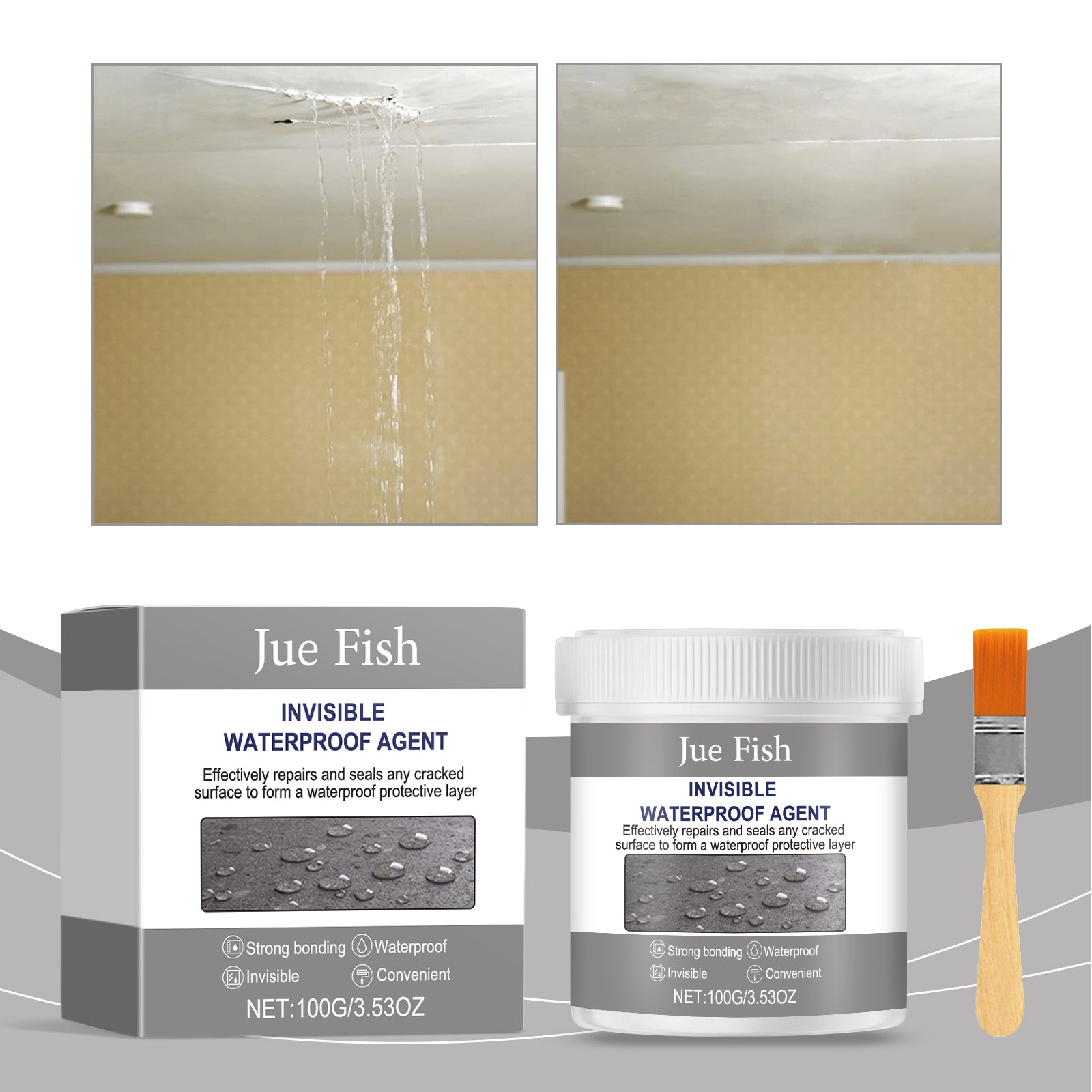 Invisible Waterproof Sealant for Decoration and Restoration, Leakproof, Wear-Resistant, Easy to Use ,1set