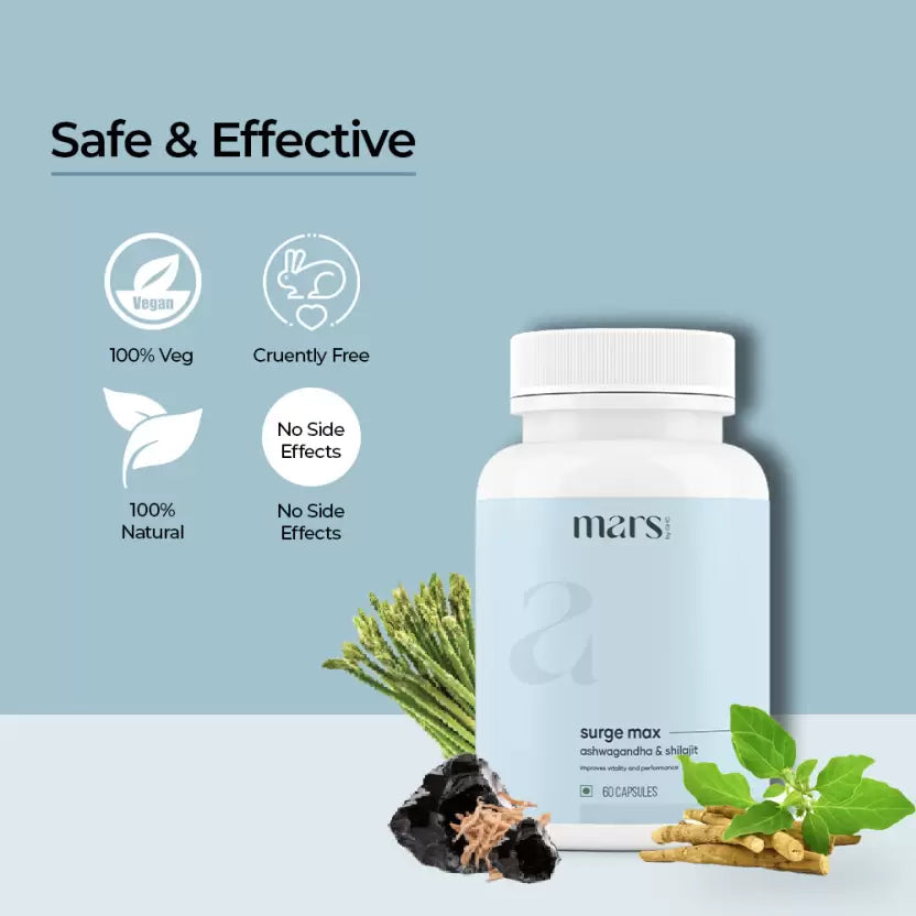 GHC Mars Surge Max Ashwagandha و Shilajit 60 كبسولة عبوة من 2