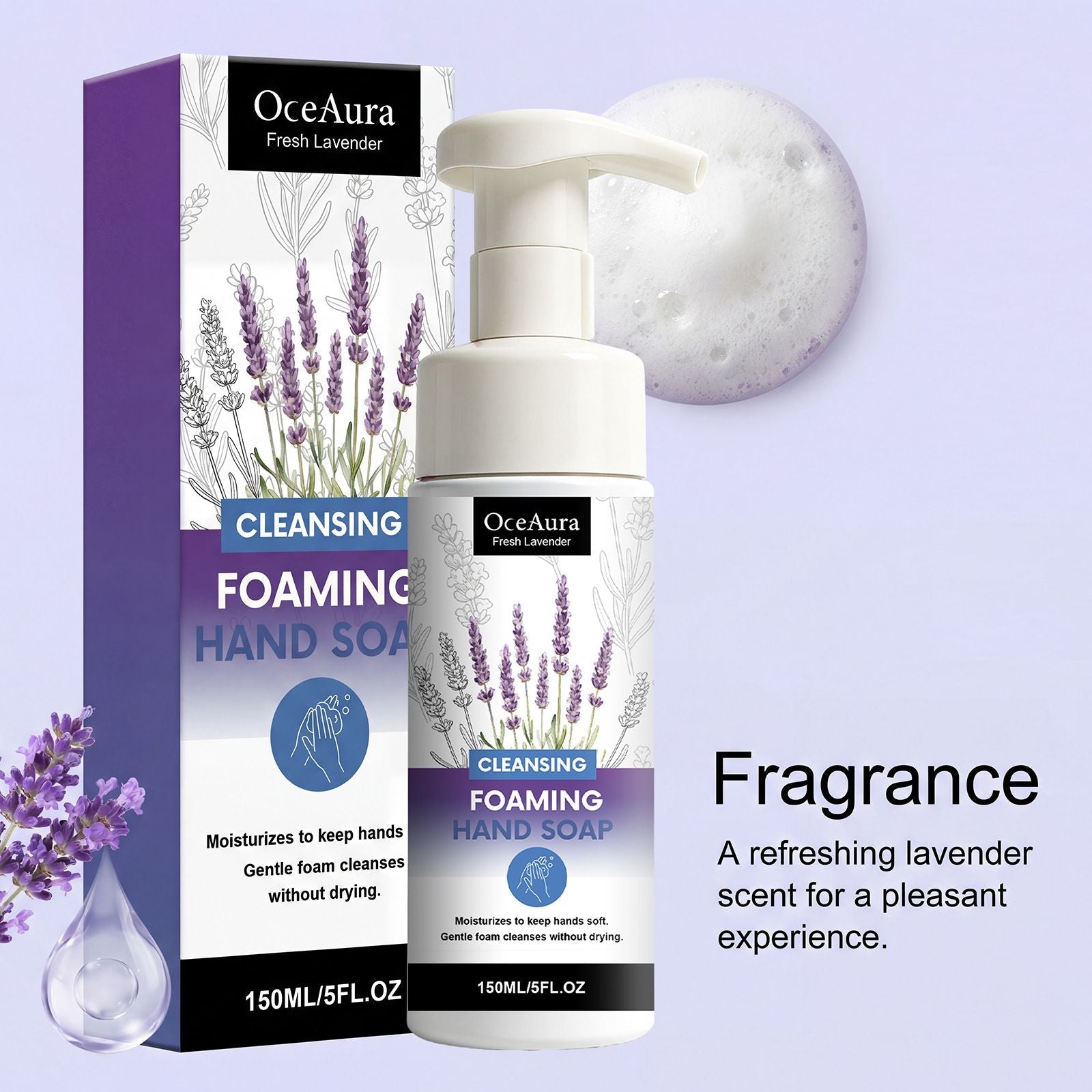Lavender Foaming Hand Soap Gentle Clean 150ml