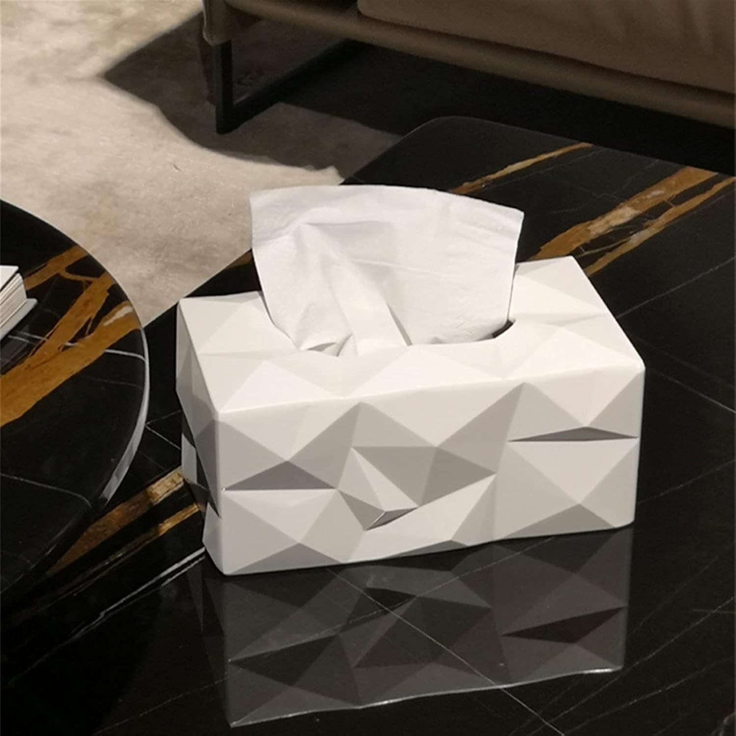 Desktop Tissue Box Creative Geometric Shape Drawing Paper Box Decorative Tissue Holder