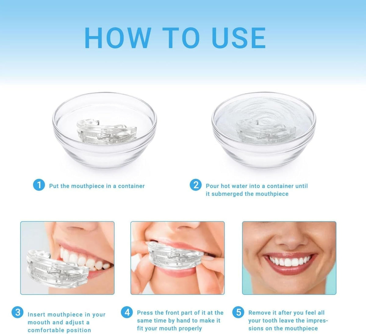 Anti-Snoring Mouth Guard Adjustable Mouthpiece Night Time Teeth Mouthguard
