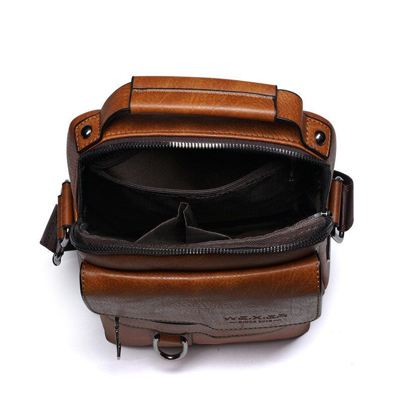 Men Shoulder Bag PU Leather Messenger Bag Crossbody Handbag Satchel Sling Bags