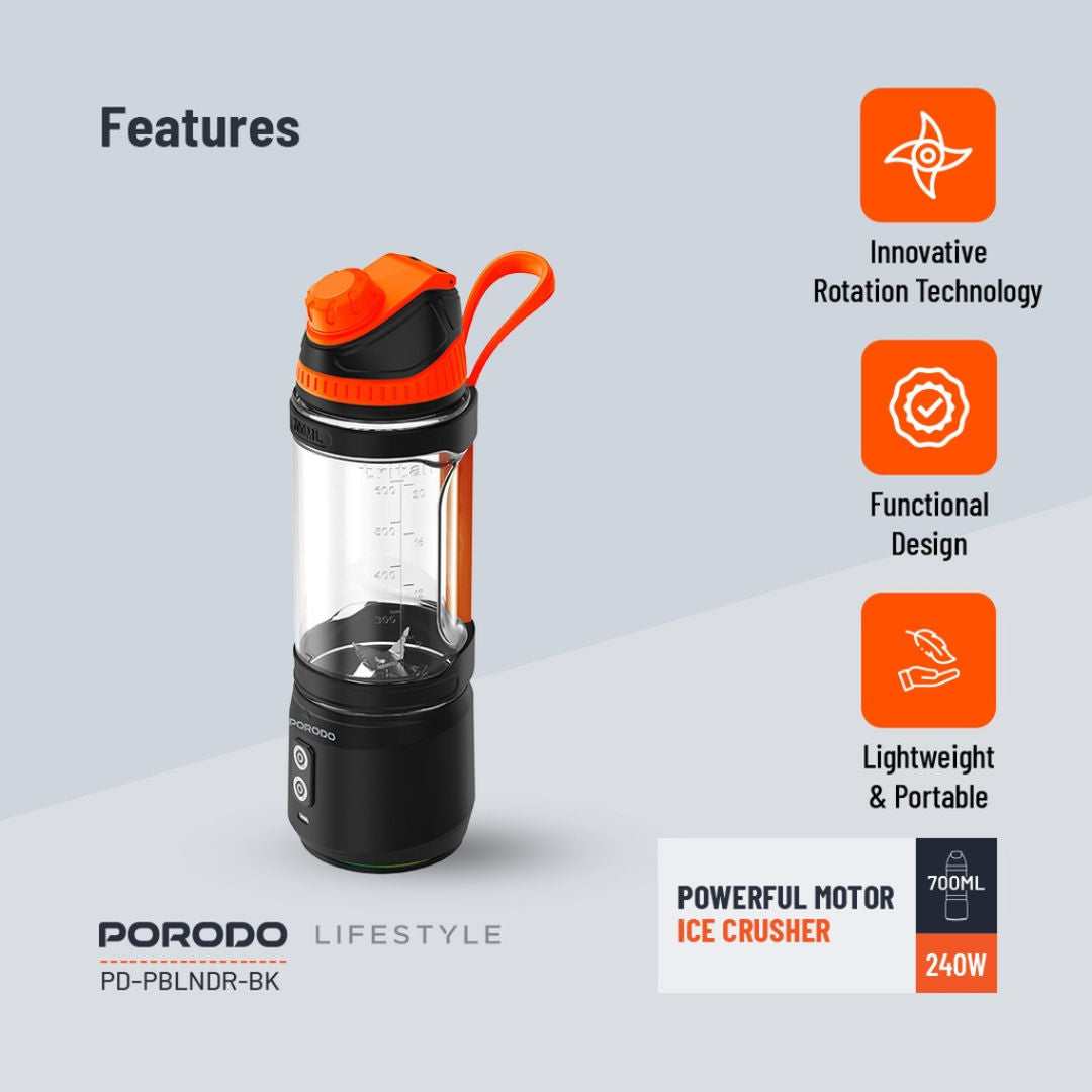 Porodo Lifestyle Dual Spin Clockwise & Reverse Portable Blender
