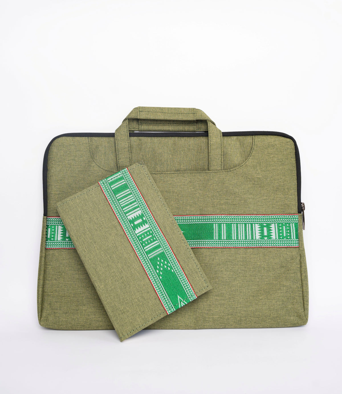 Laptop Bag & Notebook Set with Traditional Woven Design, Assorted Colors