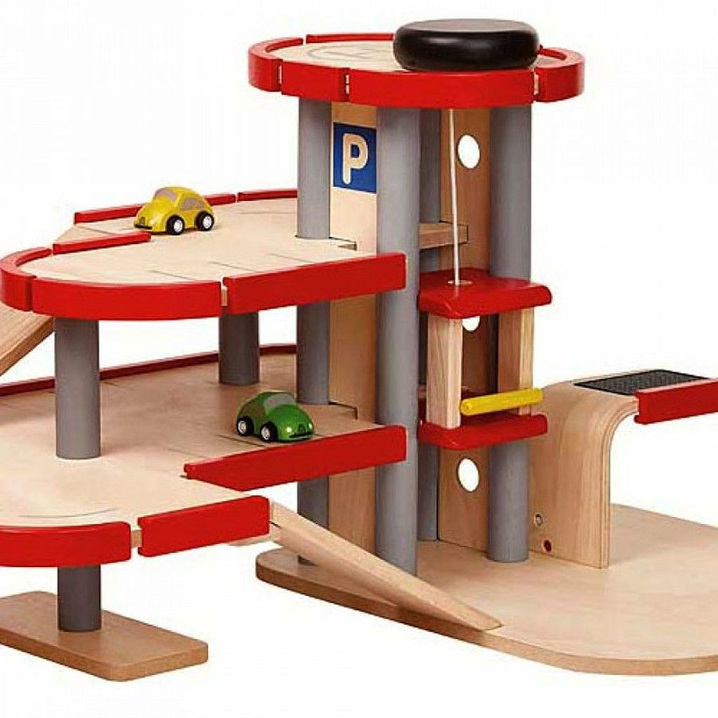 PlanToys Parking Garage — Wooden Play Set