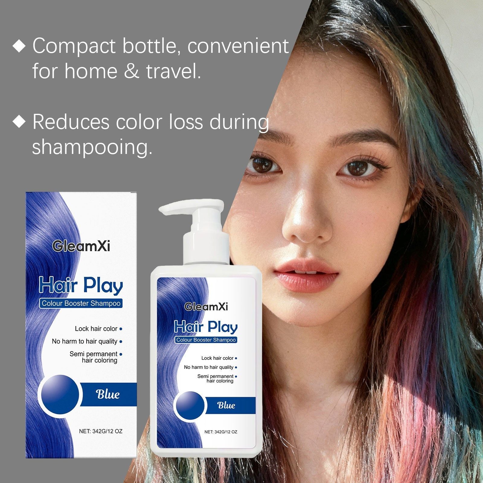 Blue Hair Shampoo, Hair Care for Vibrant, Smooth, Color-Enhancing Hair ,100g