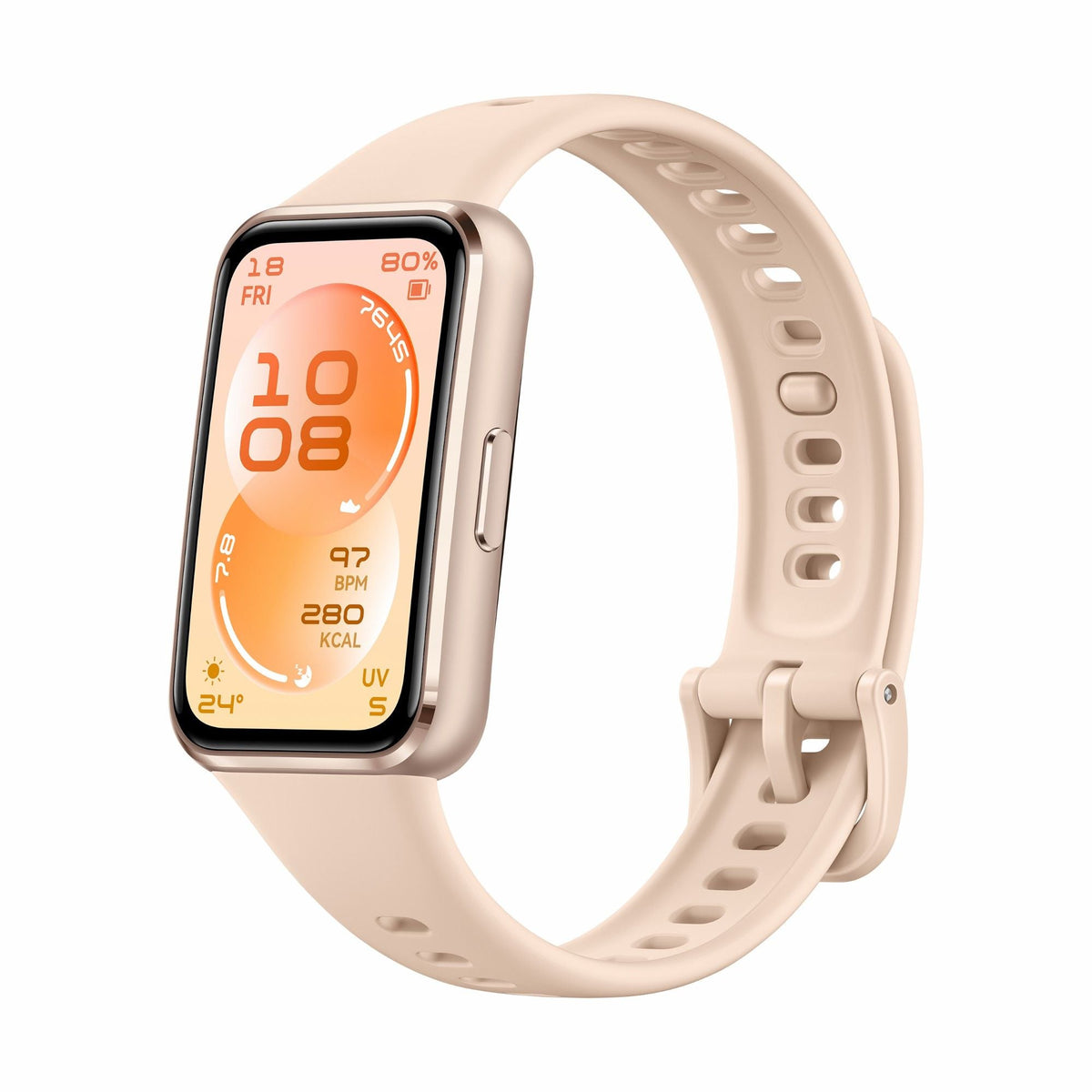 Huawei Band 11 Smart Fitness Band, Aluminium Alloy Case with Fluoroelastomer Strap, Beige