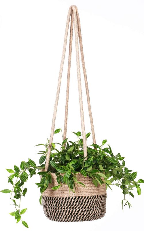 Jute Rope Woven Indoor Plant Hanging Holder For Decor