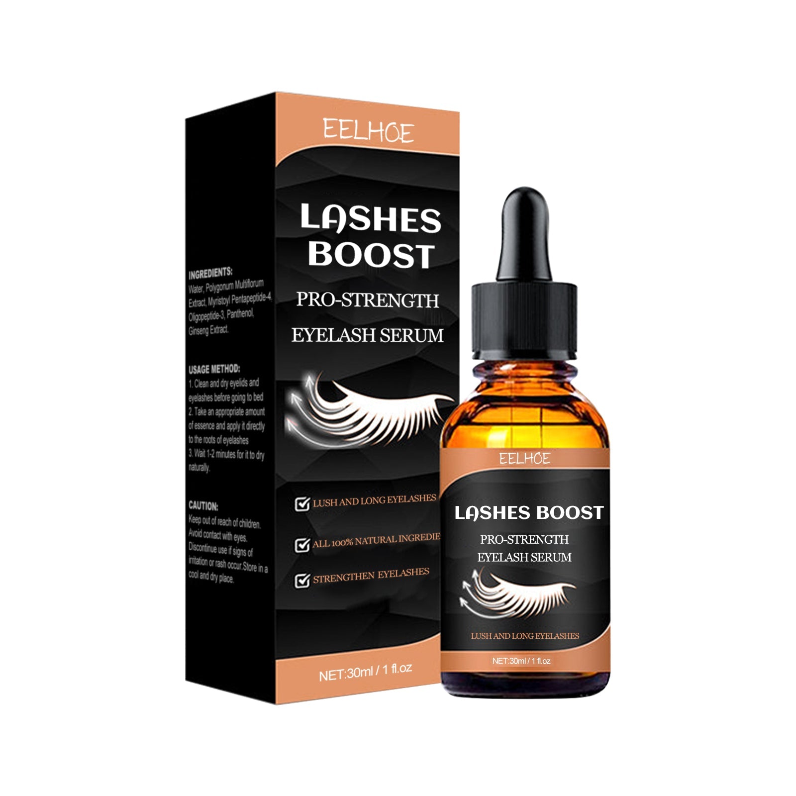 Long Eyelashes Mascara Serum, Natural Curling, Moisturizing, No Smudge, Lash Growth ,30ml