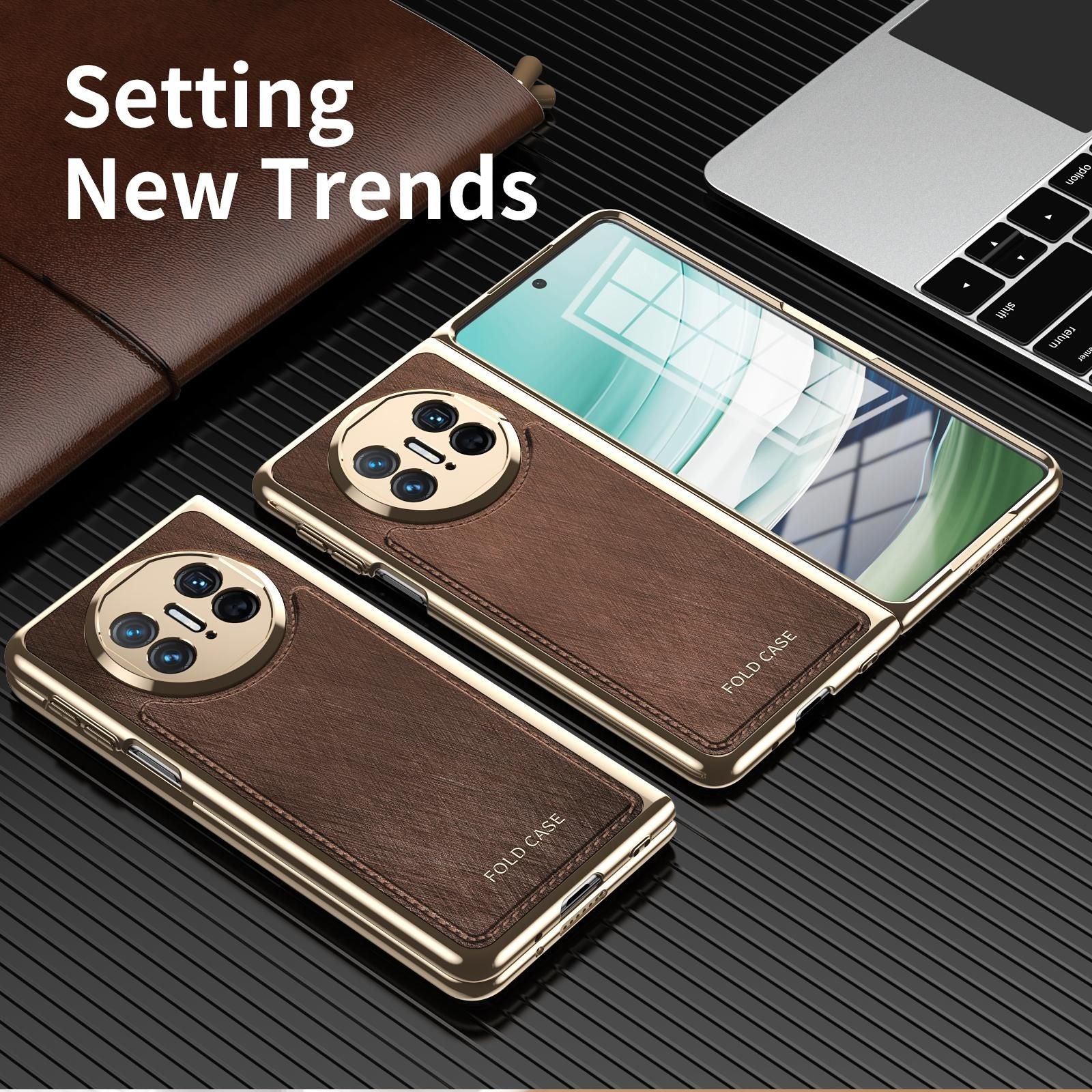 Plating Silver Brocade Case For Huawei Mate X5