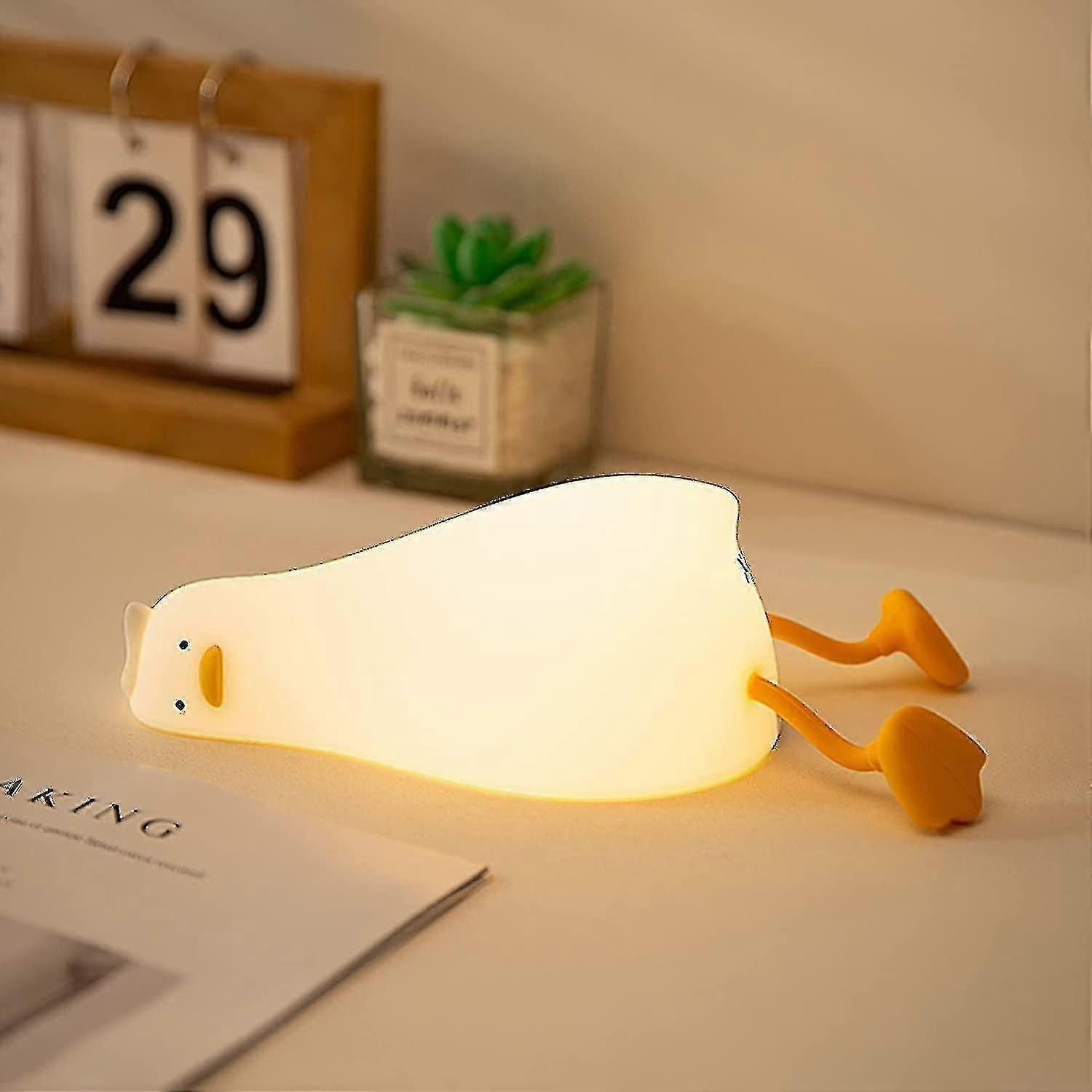 Lying Flat Duck Night Light, Led Squishy Duck Lamp, Cute